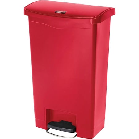 Rubbermaid Commercial Slim Jim Step-On Container, 13G, Red RCP1883566
